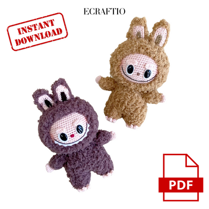 Labubu crochet pattern PDF – Easy and cute DIY plushie tutorial – Amigurumi toy for beginners
