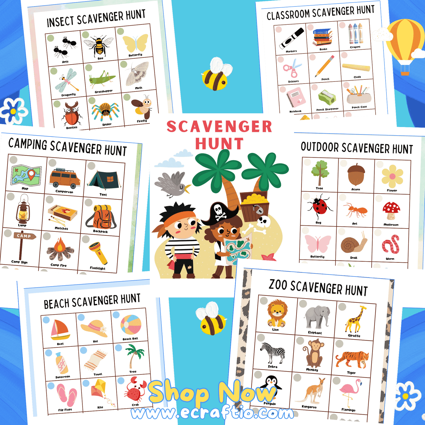Fun & Educational Kids Activities – 7-in-1 Printable Bundle! (50% OFF + FREE Bonus!)